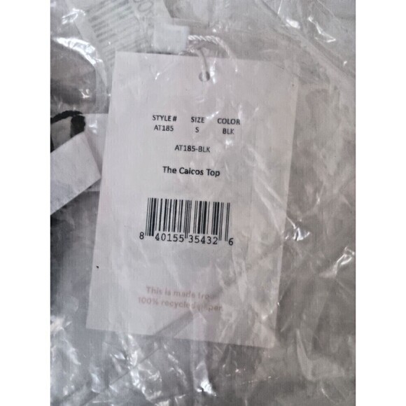 Andie Swim Women's Small The Caicos Bikini Top Black Adjustable Straps - Picture 4 of 6